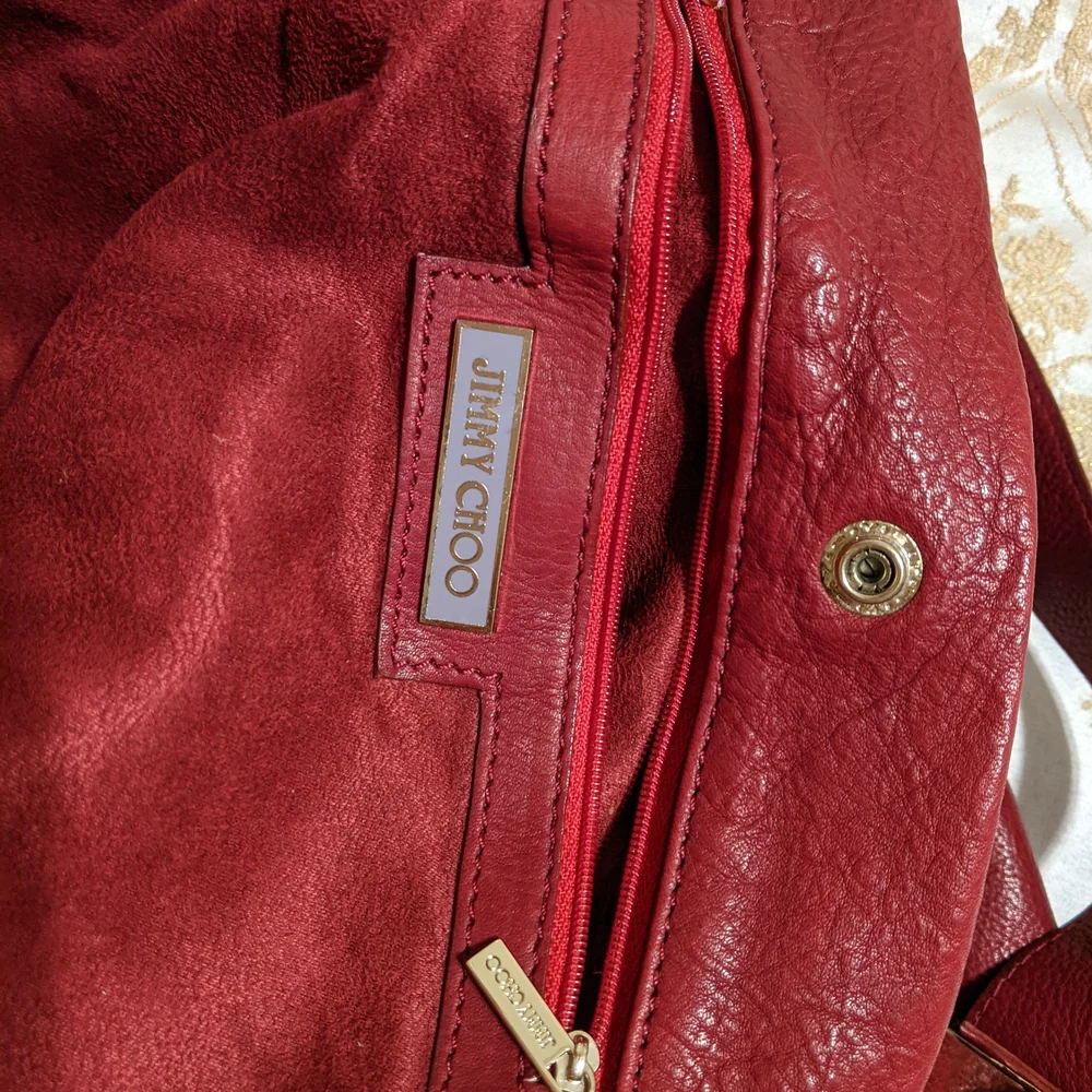 Jimmy Choo Red Leather Tote Bag - Picture 5 of 5